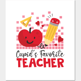 Retro Cupid's Favorite Teacher, Teacher Valentines Day Gift Posters and Art